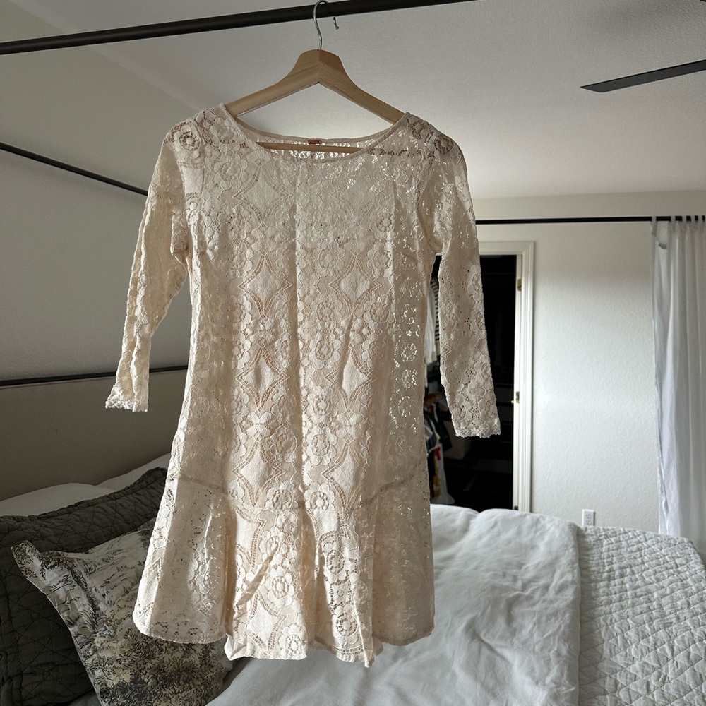 Free people cream lace dress